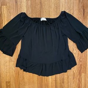 Size Small Black Off the Shoulder peplum top